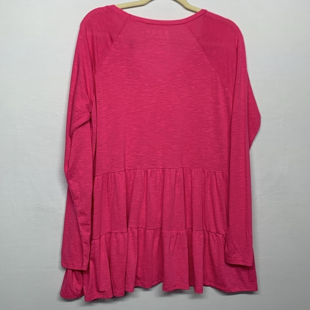 Poof New York Pink Peplum Blouse 2X Plus - Picture 7 of 7